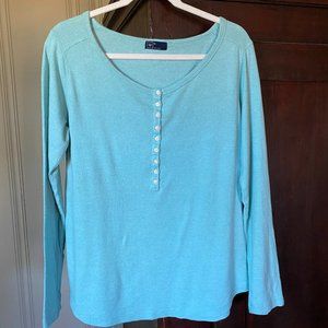 GAP Henley, Turquoise, XL
